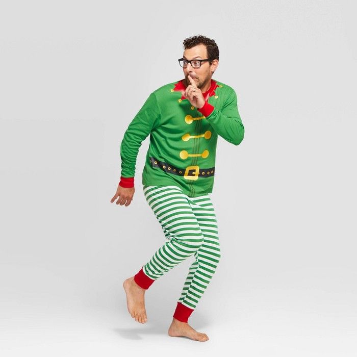 Men's Holiday Elf Pajama Set - Wondershop™ Green | Target