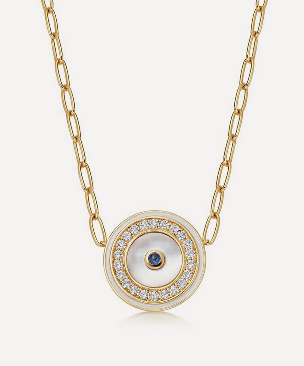 18ct Gold Plated Vermeil Silver Circulus Mother Of Pearl Pendant Necklace | Liberty London (UK)