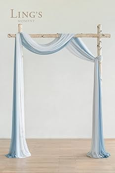 Ling's moment 3 Panels 20Ft Wedding Arch Draping Fabric Backdrop Drapery (Dusty Blue + Cool Grey ... | Amazon (US)