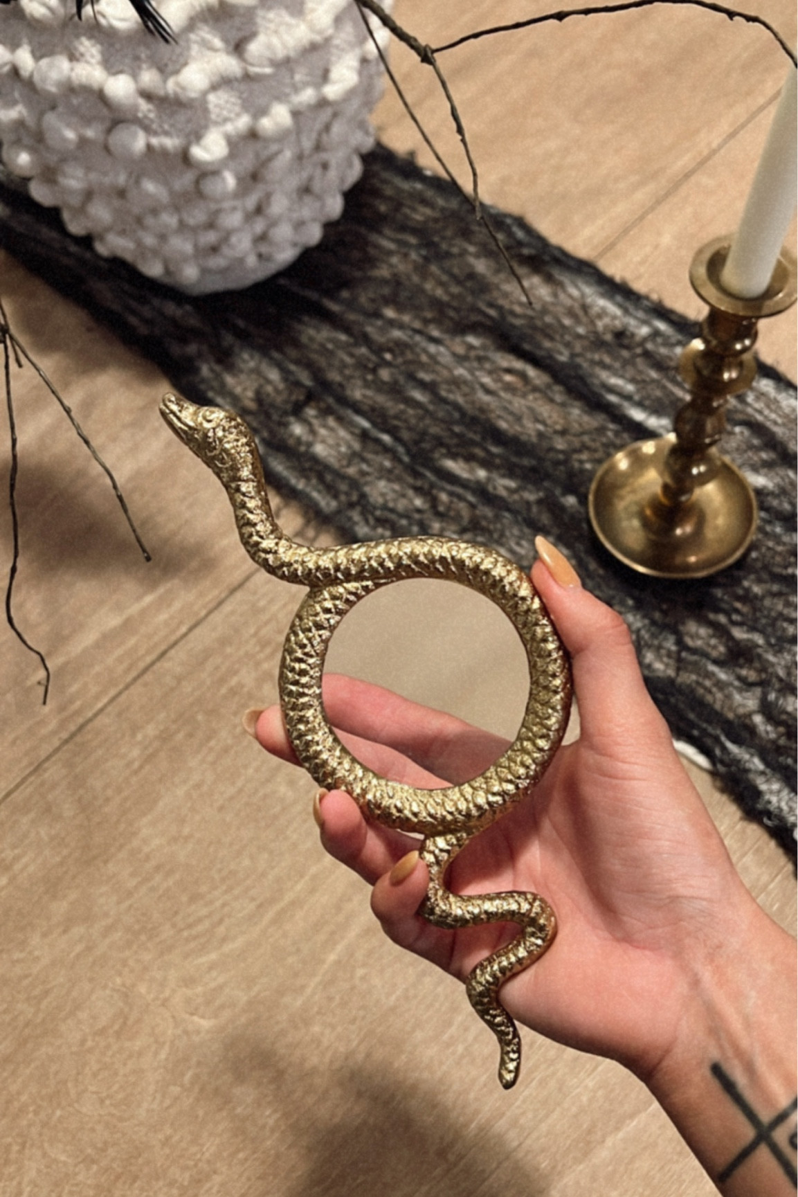 Halloween decor. Coffee table. Entry table. Books. Magnifying glass. Gold. Snake. Elegant. Elegance. Classy. Affordable. Favorites. Finds. 

#LTKunder50 #LTKhome #LTKHalloween