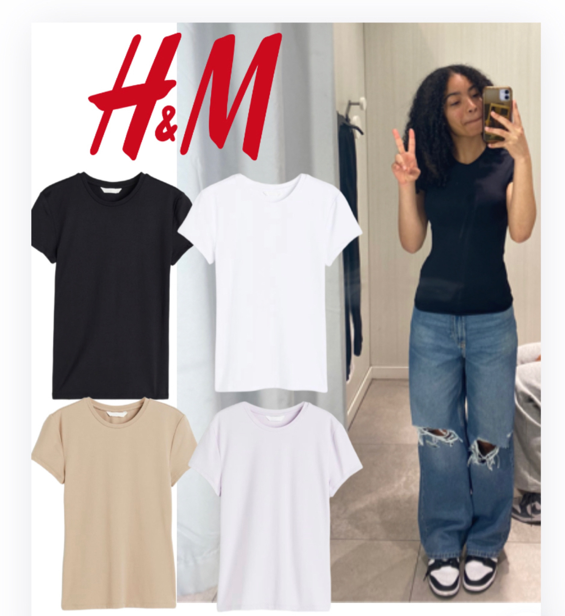 H&m basic t shirt clearance women's