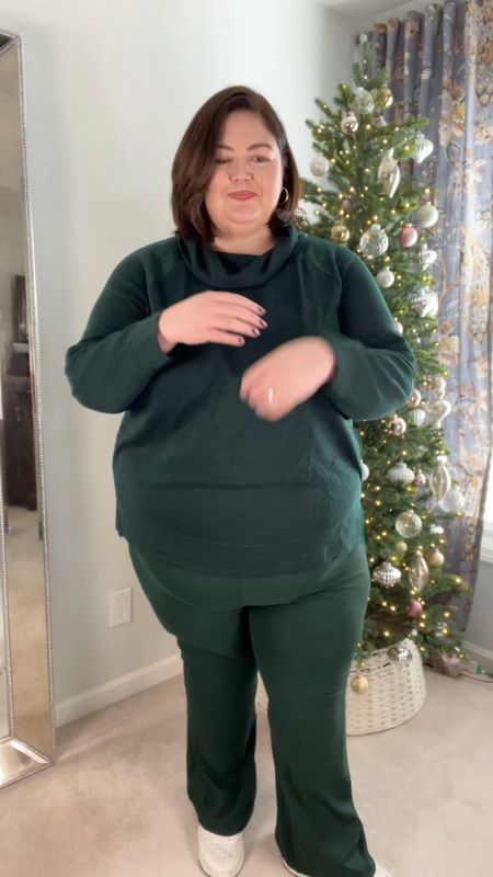 This monochromatic green plus size outfit is so comfortable 

#LTKplussize #LTKover40