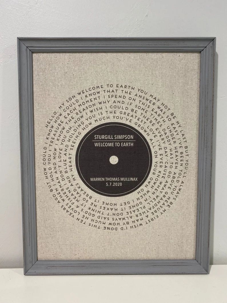 Vinyl Record Song Lyrics  2nd Cotton 4th and 12th Linen 5th | Etsy | Etsy (US)