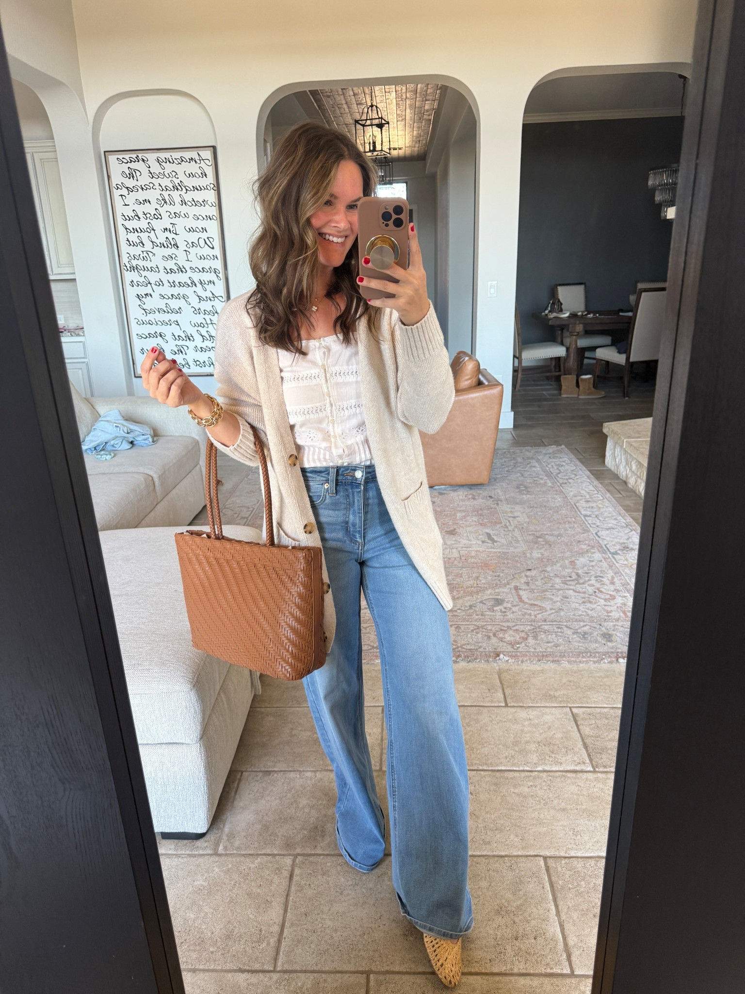 Classic outfit is from target- jeans I went up size - everything else tts. So flattering and Comfy and the cami easily transitions into spring #targetoutfit #targetfinds 

#LTKootd #LTKgrwm #LTKSaleAlert