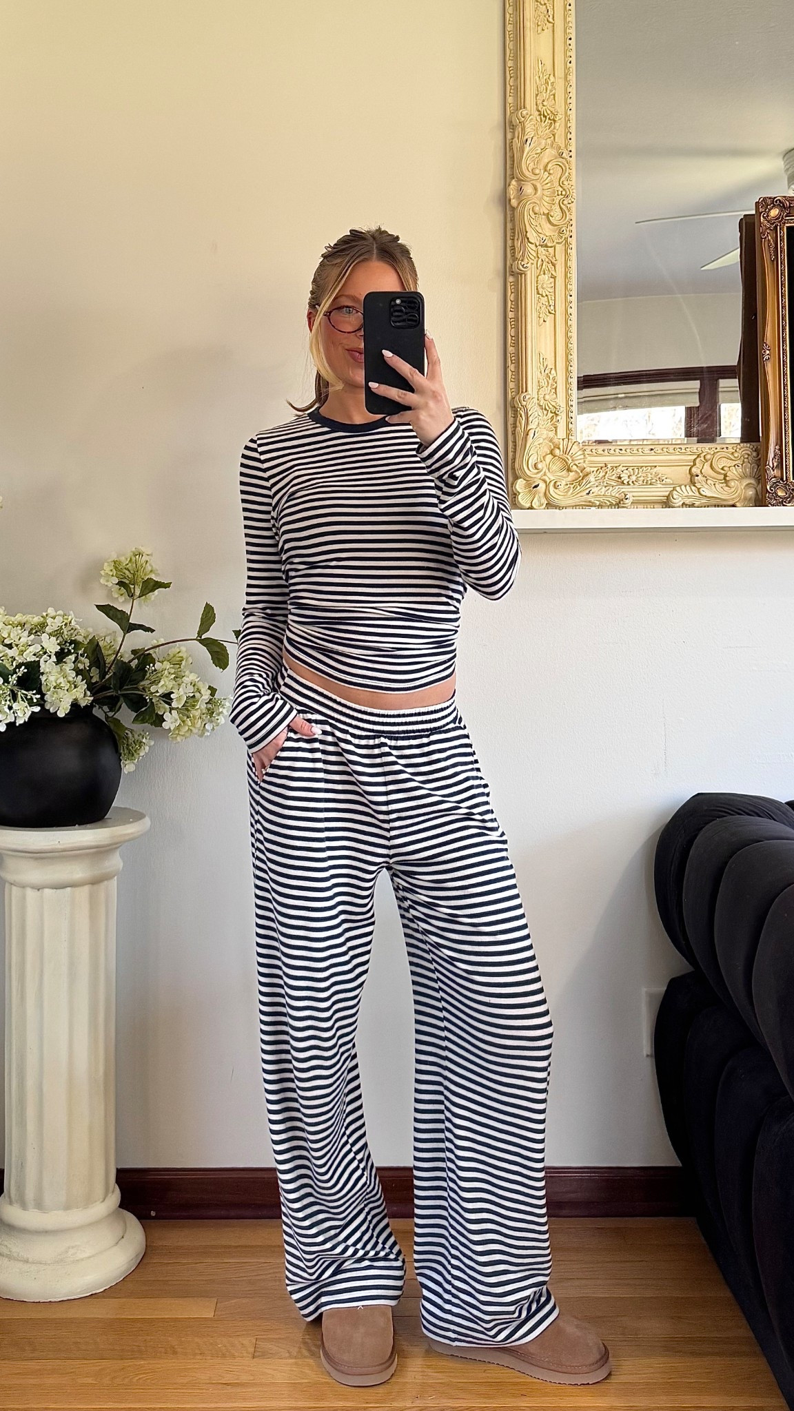 Wearing XS in each piece