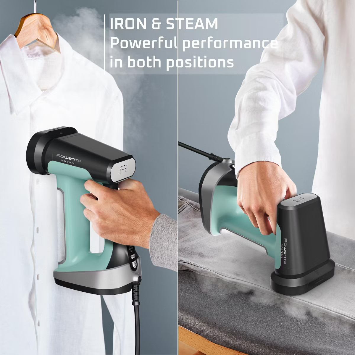 Rowenta Pure Force 2-in-1 Steamer & Iron, 1875W, Black & Green | Target