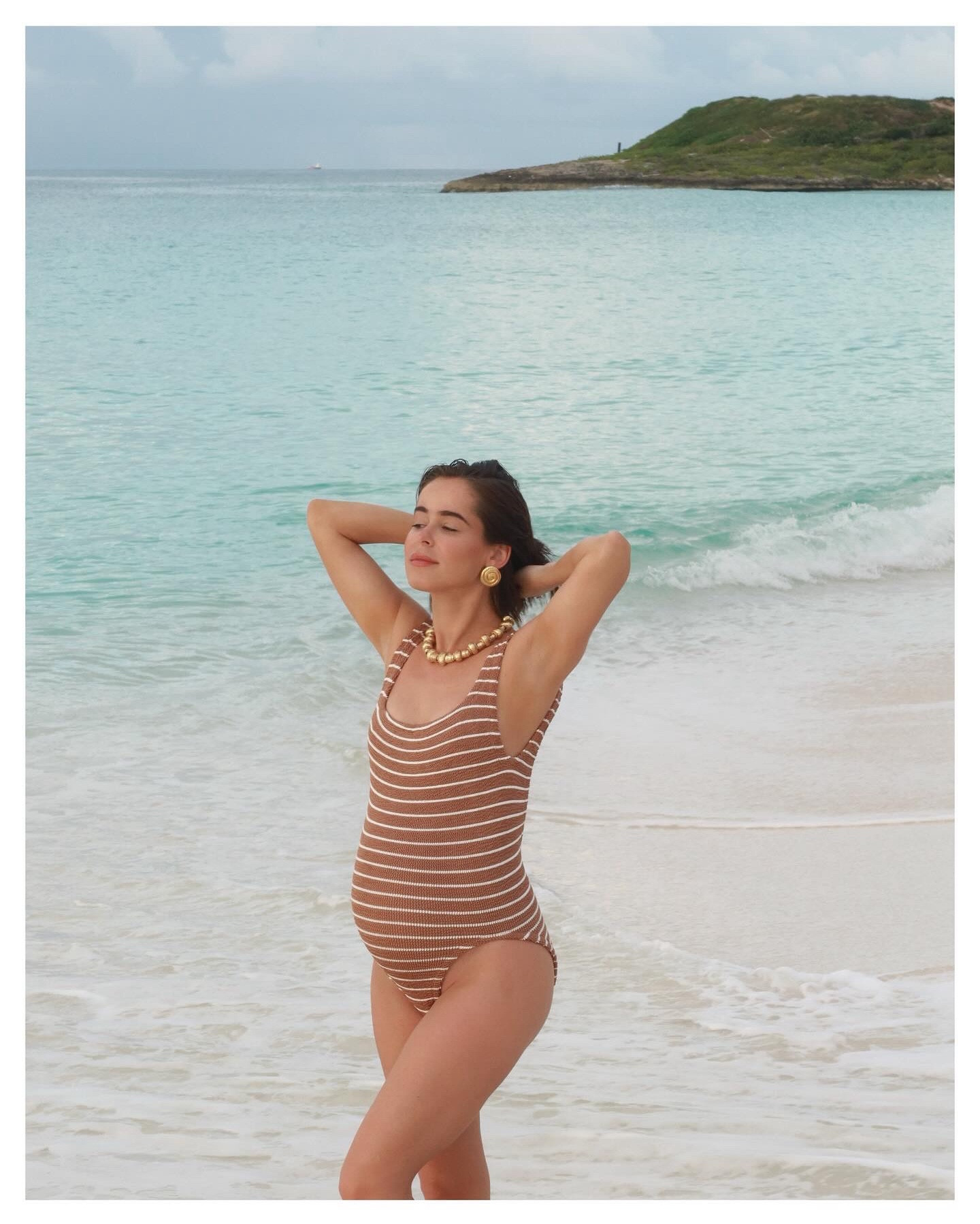 This little nugget is taking over my body! Every day I wake up thinking, “there can’t possibly be more room,” yet she keeps growing! 🤍 Almost in the home stretch! Life is absolutely beautiful… 

#LTKBump #LTKBaby #LTKSwim