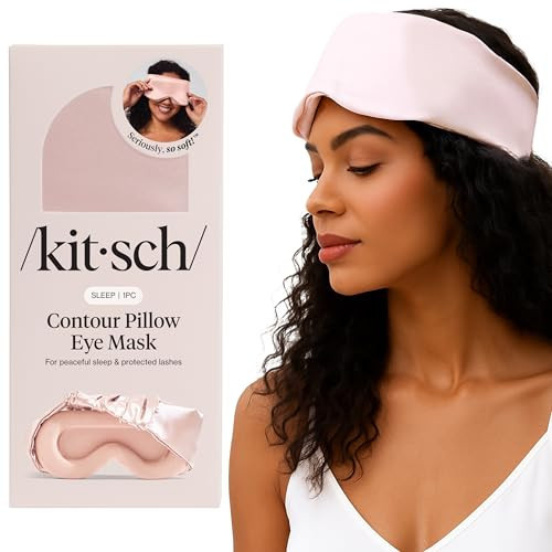 Kitsch Contour Pillow Eye Mask – Softer Than Silk Eye Mask for Sleeping, Blindfold Sleep Masks for Women & Men, No Eye Pressure, Lightweight, Eye Care, Travel Essentials - Blush | Amazon (US)