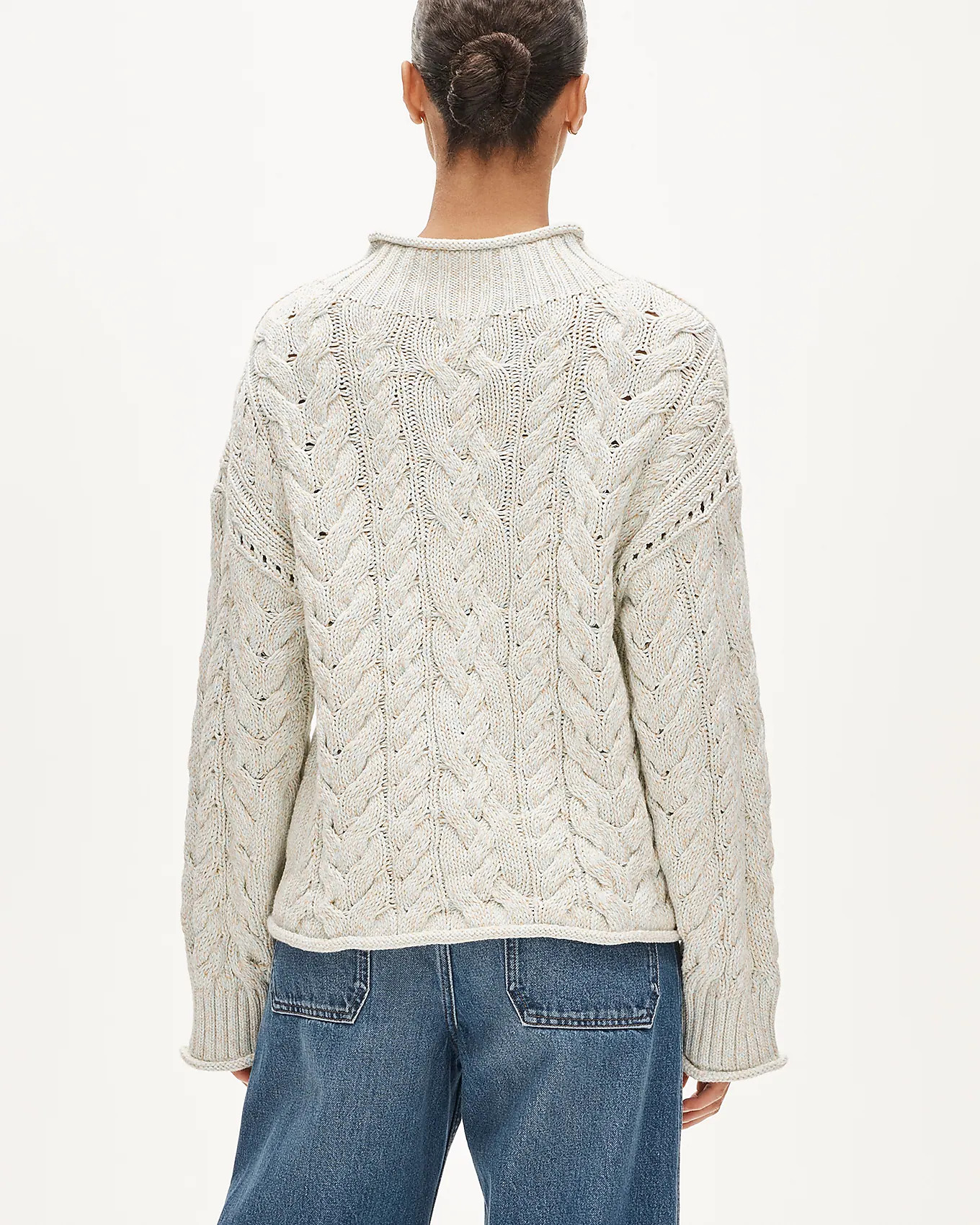 2025 Rollneck\u2122 cable-knit sweater in marled heritage cotton | J. Crew US