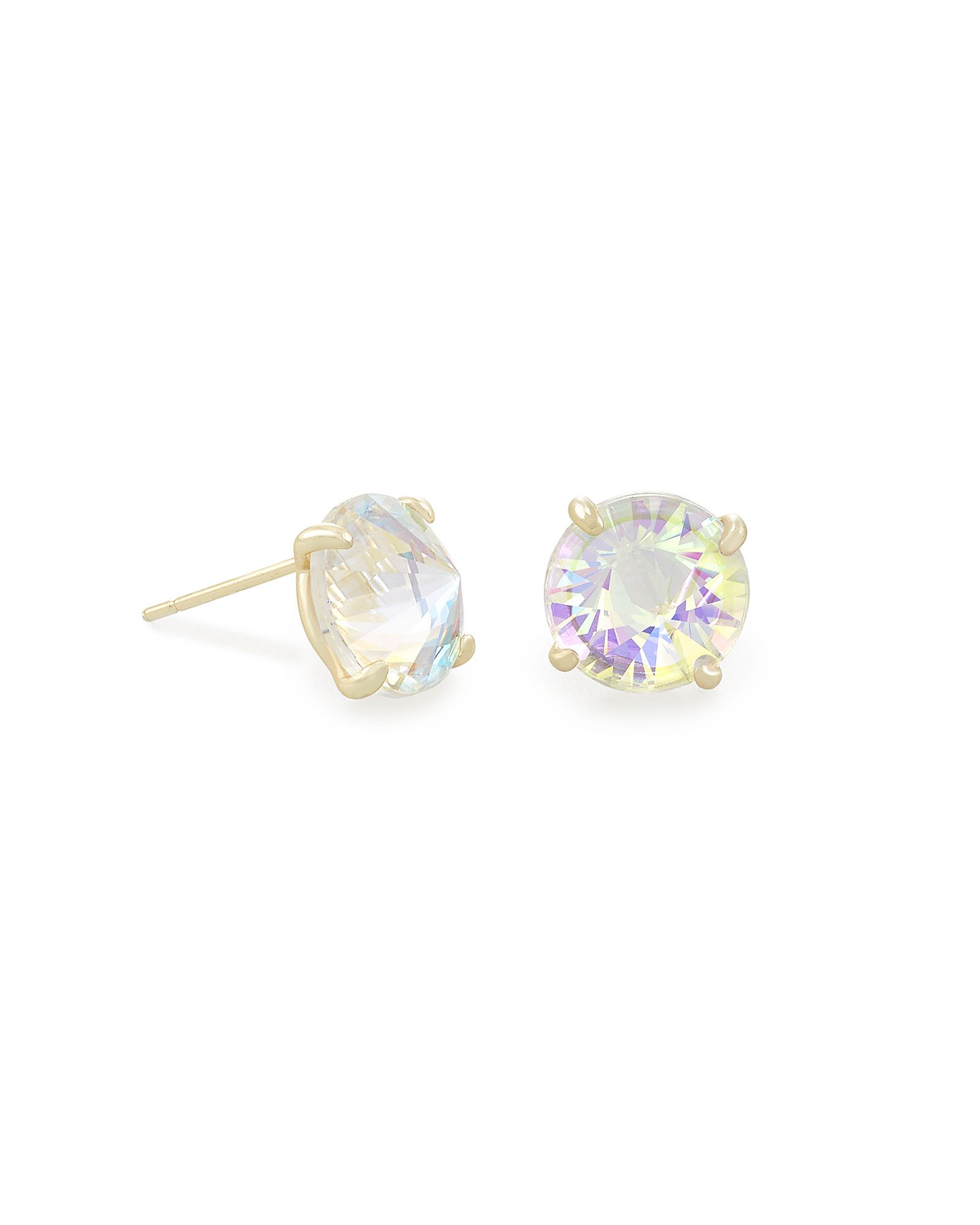 Jolie Gold Stud Earrings in Dichroic Glass | Kendra Scott