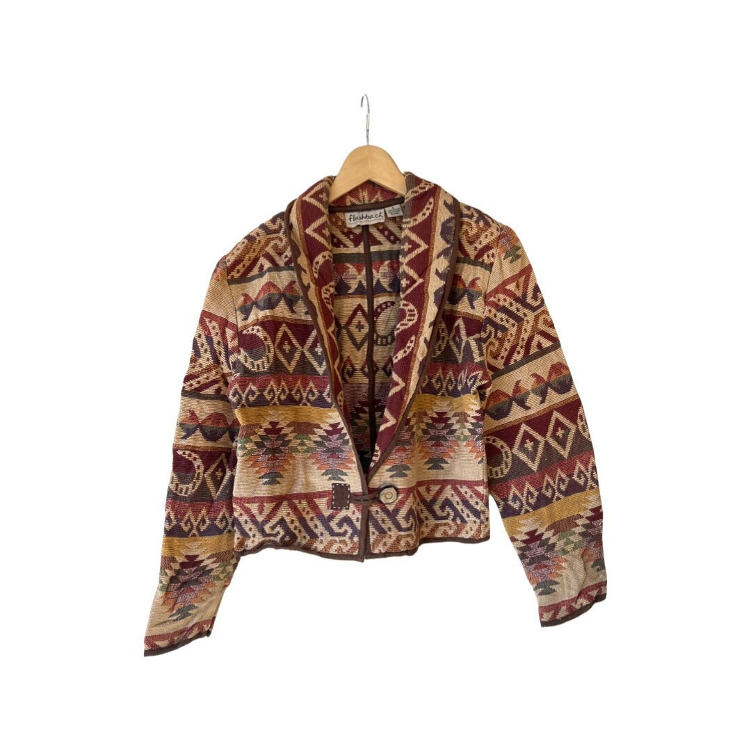 Vintage Tapestry Southwest Pattern 1 Button Short Jacket. - Etsy | Etsy (US)