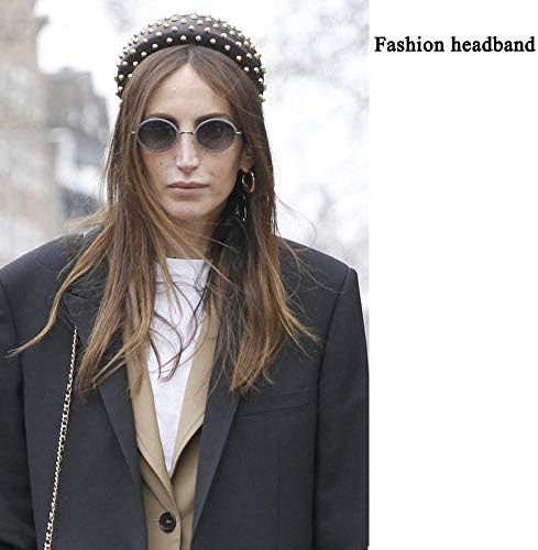 Women Padded Headband Velvet Cloth Sponge Soft Vintage Fashion Hair Accessory with Imitate Pearl,... | Amazon (US)