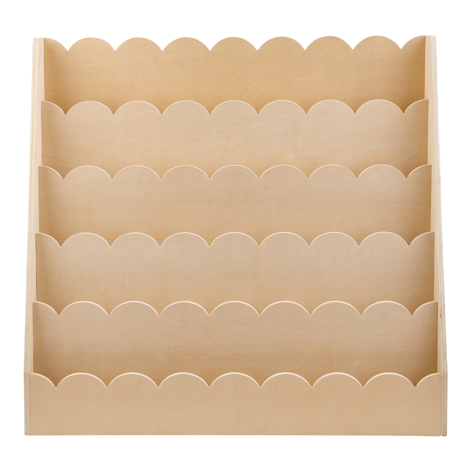 VEVOR Montessori Bookshelf 5-Tier Scalloped Kids Bookshelf Front Facing Toddler Bookcase Dual Hooks for Hanging Backpacks Baby Bookshelf for Kids | Lowe's