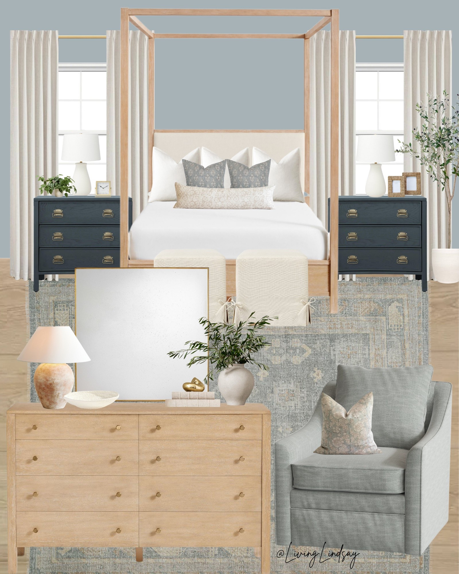 Bedroom inspo, bedroom, area rug, bedroom furniture, primary bedroom, canopy bed, nightstands, bed throw pillows, bedding, accent chair 

#LTKStyleTip #LTKHome #LTKFamily