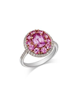 Pink Sapphire & Diamond Halo Ring in 14K Rose & White Gold | Bloomingdale's (US)