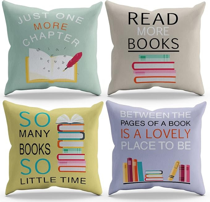 Read More Books Just One More Chapter So Many Books So Little Time Throw Pillow Cover Pillowcase ... | Amazon (US)
