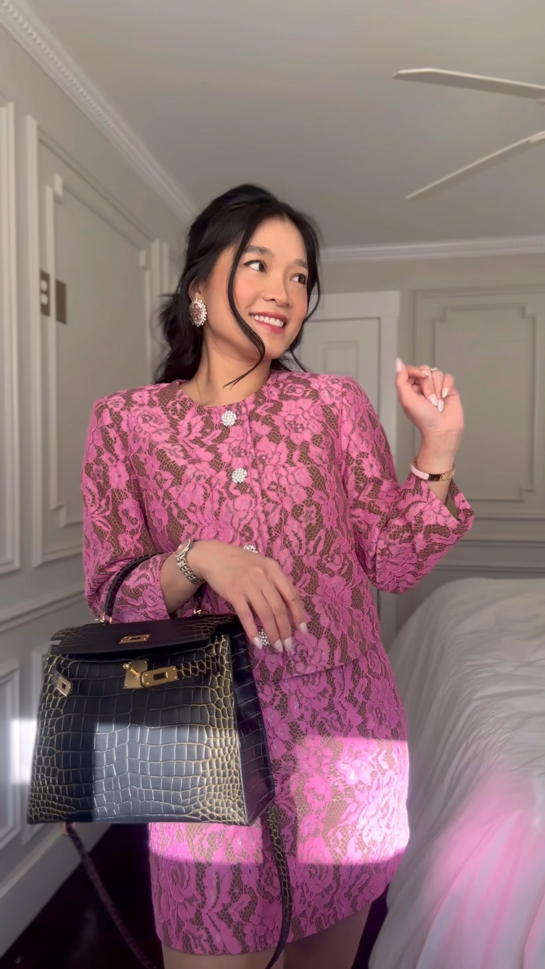 Grandma core holiday outfit. Holiday look in pink  

#LTKHoliday #LTKFindsUnder100