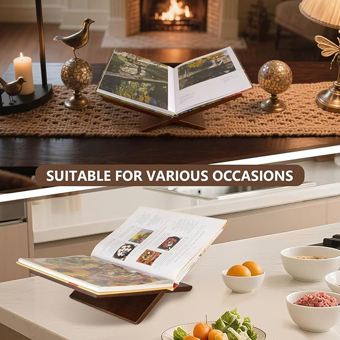 Open Display Stand, Wooden Large Book Holder, Coffee Table Stand, Wood Easel for Magazine, Art, C... | Amazon (US)