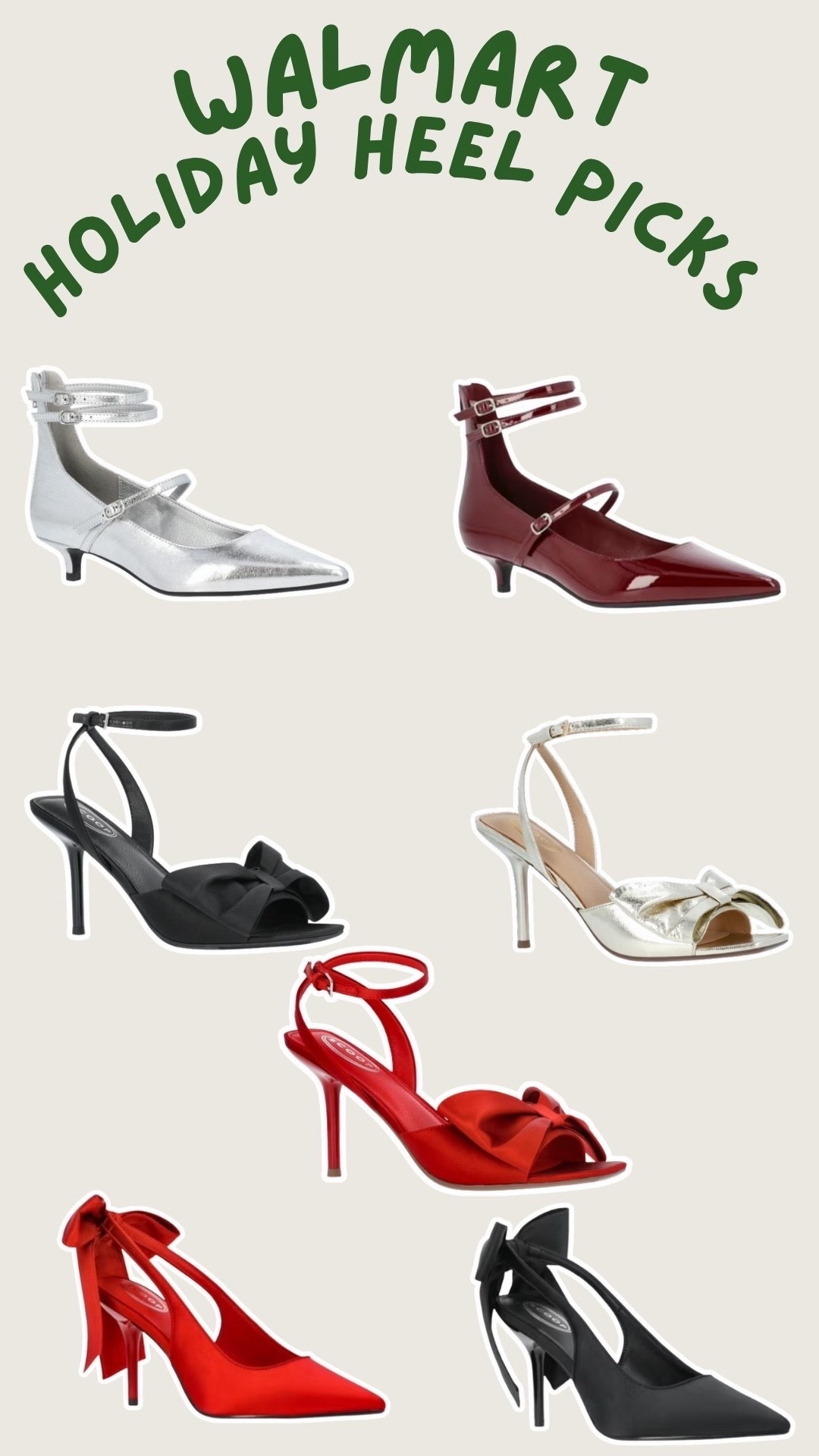 Holiday. Christmas. Heels. Bows. Festive. Pumps. Trending. Best sellers. Viral. Affordable  

#LTKFindsUnder100 #LTKHoliday #LTKFindsUnder50