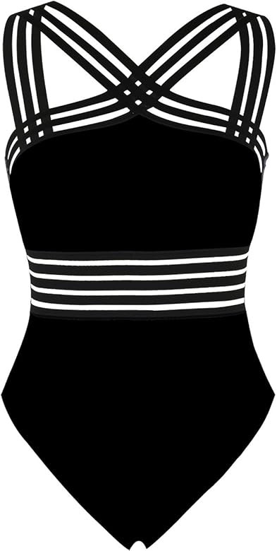 Hilor Women's One Piece Swimwear Front Crossover Swimsuits Hollow Bathing Suits Monokinis | Amazon (US)