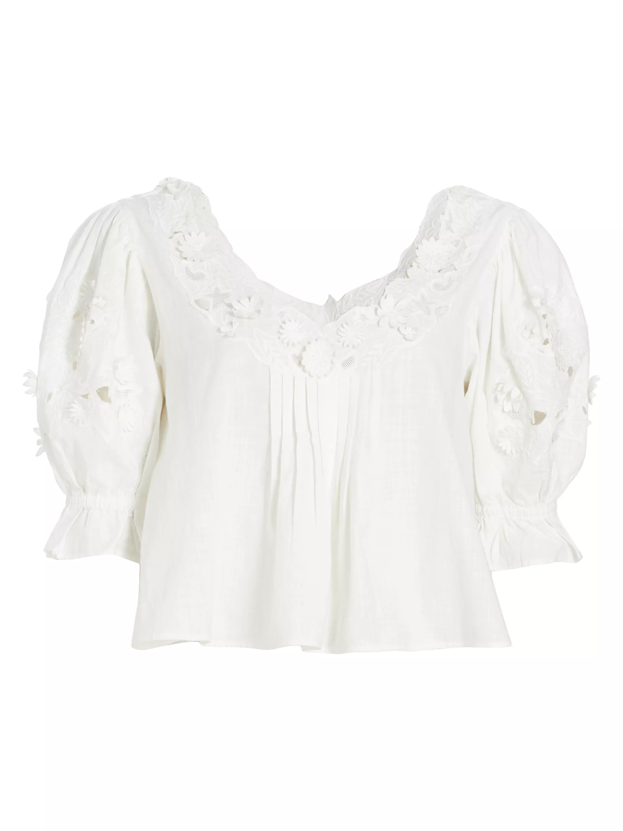 Sophie Embroidered Cotton Top | Saks Fifth Avenue