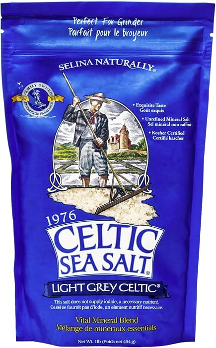 Celtic Sea Salt, Light Grey Mineral Sea Salt, 1 Pound Resealable Bag Unrefined Hydration, Hand-Ha... | Amazon (US)