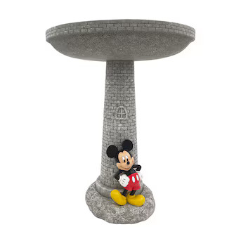 Disney Mickey Coastal 20-in H Gray Polypropylene Complete Birdbath | Lowe's