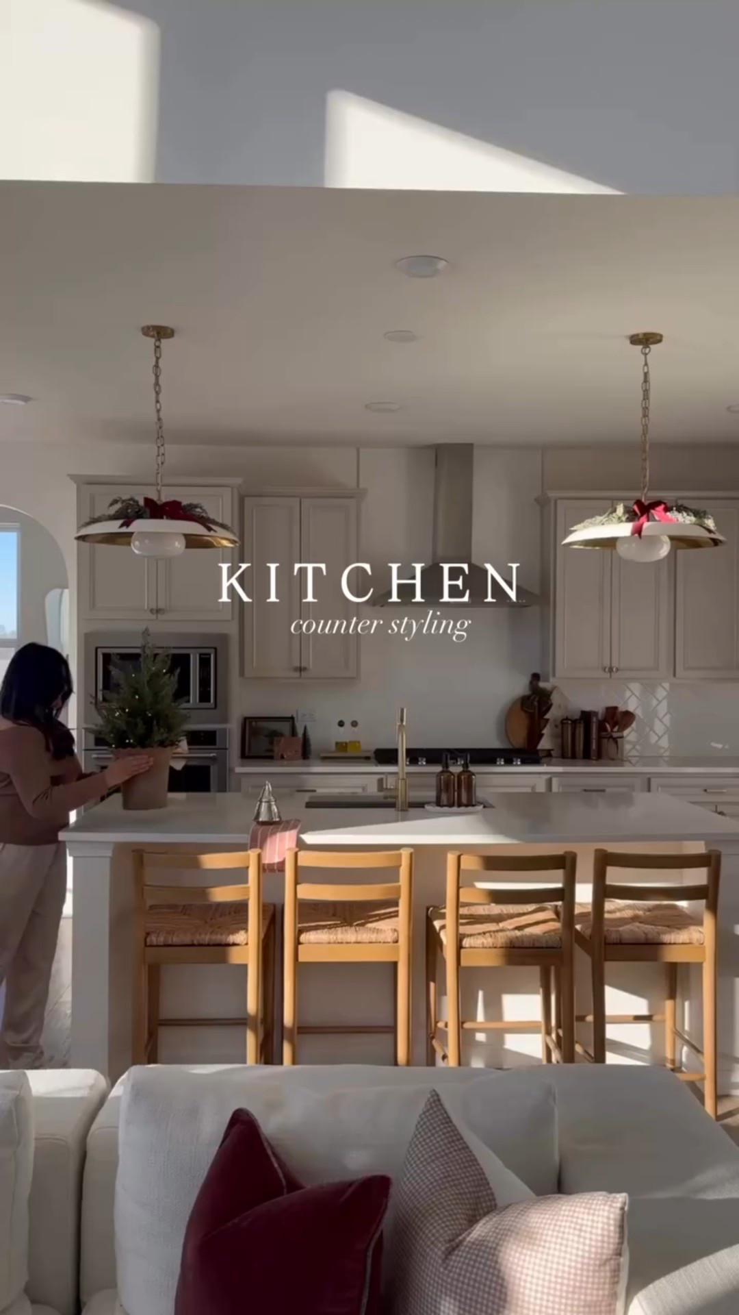 Just the sweetest little festive touches in our kitchen♥️💫

Still keeping it minimal, easy, and functional… just with a little festive shimmer this time.

The mini lamp, the tiny gingerbread house with the light inside, and that sweet advent moment- just enough charm without crowding the counters. And honestly, even the smallest things (like tying a ribbon to a tool or crock) make the whole space feel so much more styled.

#kitchencounterstyling #kitcheninspirations #kitchenremodel #neutralkitchen 

#LTKGiftGuide #LTKHoliday #LTKFindsUnder50