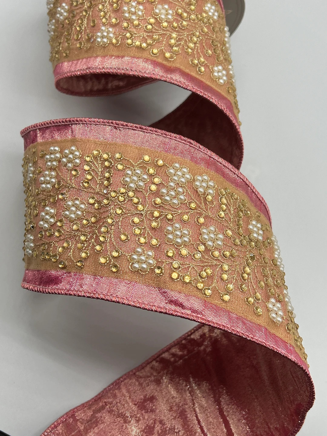 4 Rose Metallic Ribbon Gems Pearl Beads Embroidery D Stevens 5 Yards - Etsy | Etsy (US)