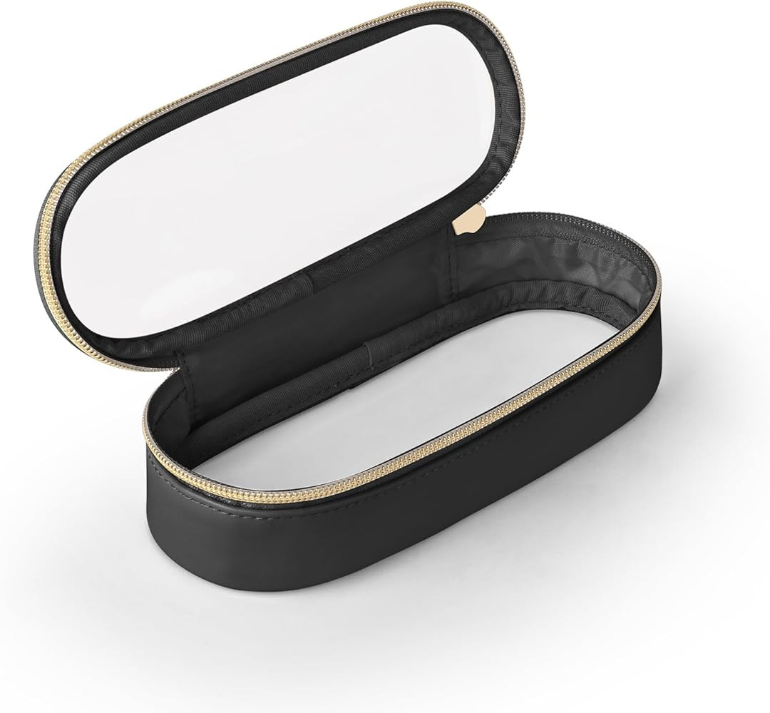 Clear Travel Makeup Brush Holder, Leather Makeup Brush Toiletry Bag, Portable Cosmetic Brush Case... | Amazon (US)