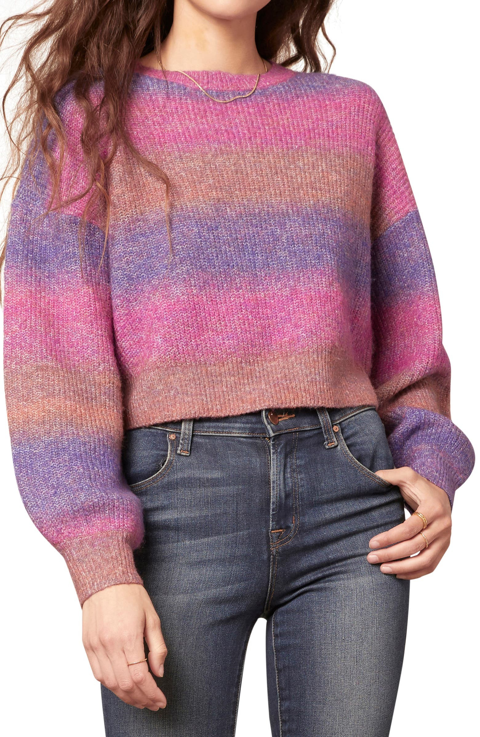 cupcakes and cashmere Clem Stripe Crop Sweater | Nordstrom | Nordstrom