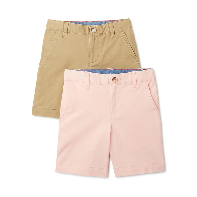 Wonder Nation Boys Flat Front Shorts, 2-Pack, Sizes 4-18 & Husky | Walmart (US)