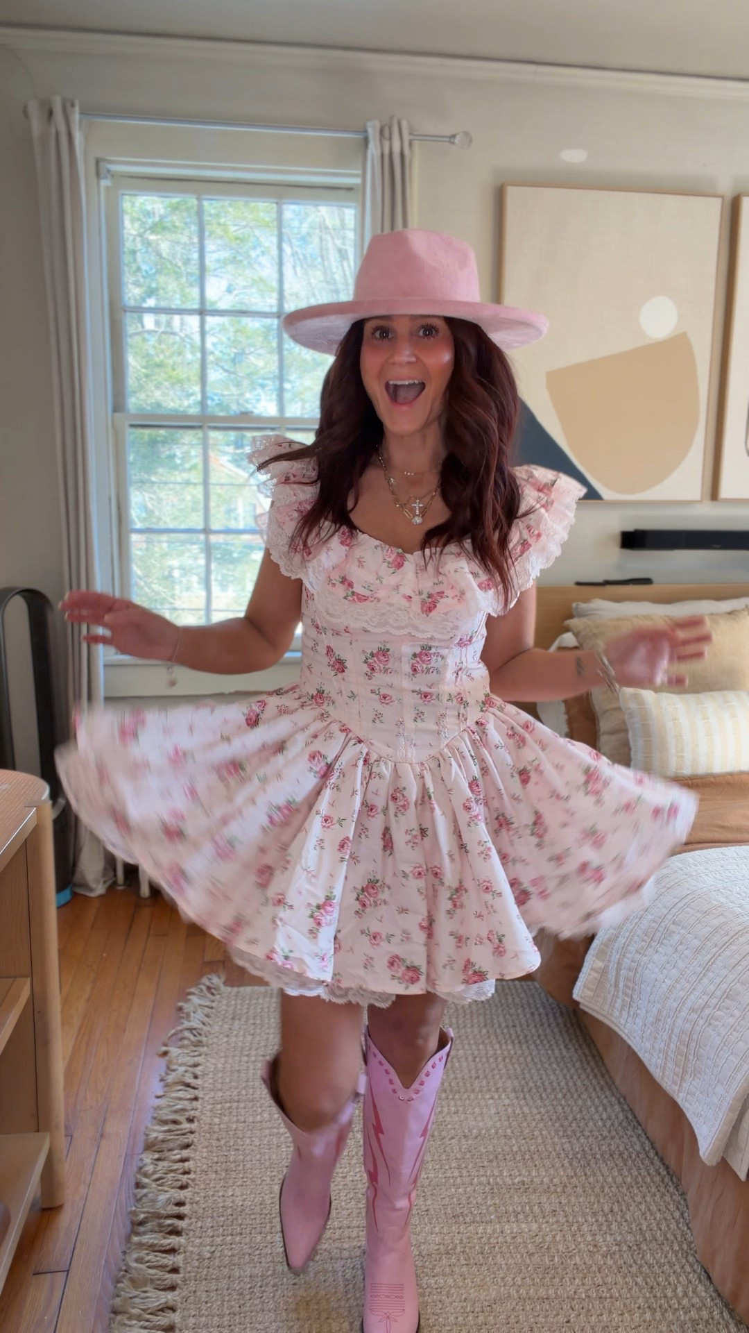 The cutest love shack fancy dress dupe. Under 45. TTS. The perfect girly dress. Western style yes. Girly beach style yes. So many ways to style this  

#LTKSeasonal #LTKootd #LTKPetite