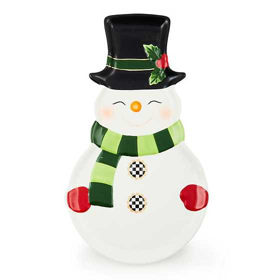 Cozy Christmas Snowman Cookie Plate | MacKenzie-Childs