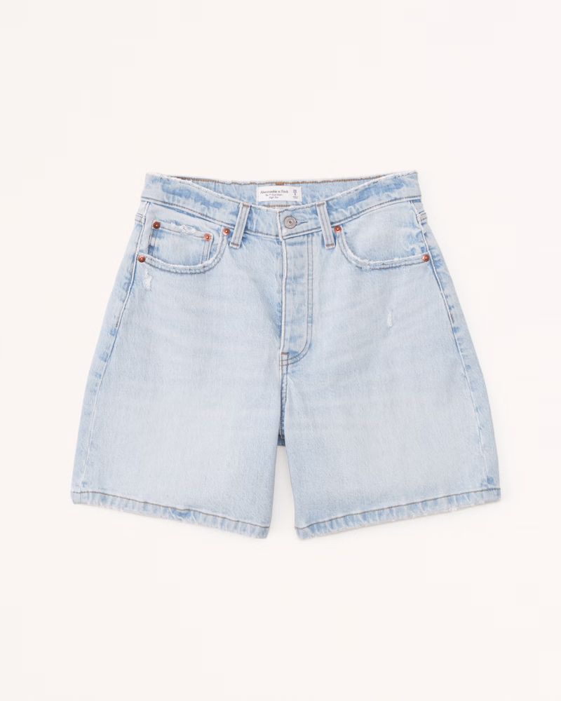 Curve Love High Rise 7 Inch Dad Shorts | Abercrombie & Fitch (US)