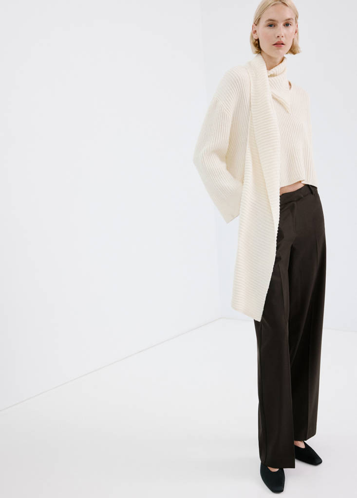 Wide leg mid-rise pleated trousers brown - Women - 10 - MANGO | Mango (US/MX/AU)
