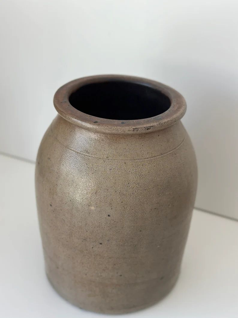 Vintage Stoneware Crock, Rare Salt Glazed Crock, Antique Stoneware, Vintage Pottery - Etsy | Etsy (US)