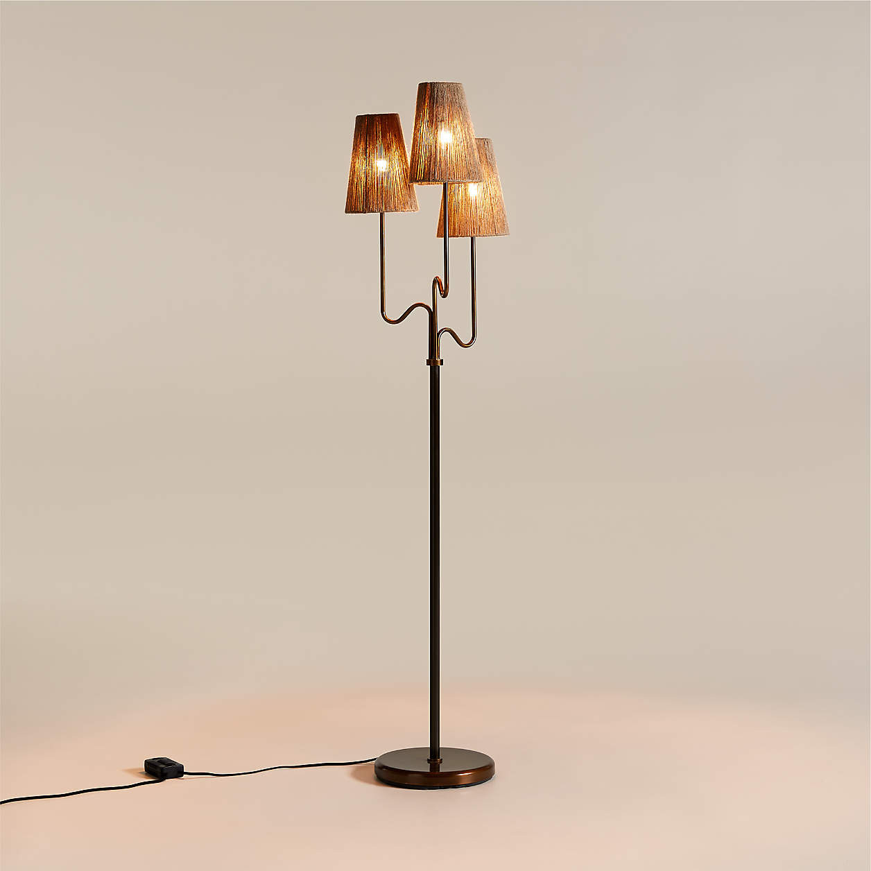 Ellery 3-Light Floor Lamp 68" by Jake Arnold + Reviews | Crate & Barrel | Crate & Barrel