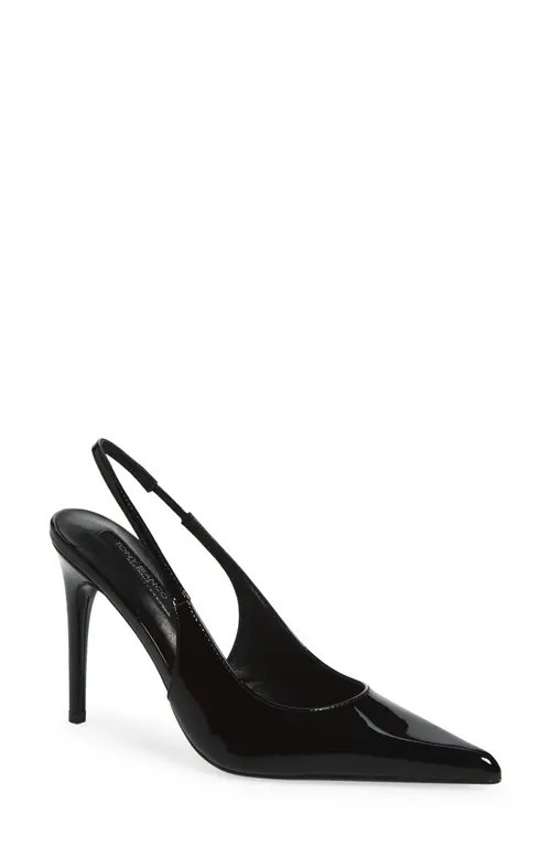 Tony Bianco Slingback Pointed Toe Pump in Black Patent at Nordstrom, Size 10 | Nordstrom