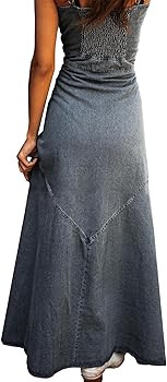Sexyshine Women's Button Down Smocked Denim Dress Spaghetti Strap Sleeveless A-Line Flared Flowy ... | Amazon (US)