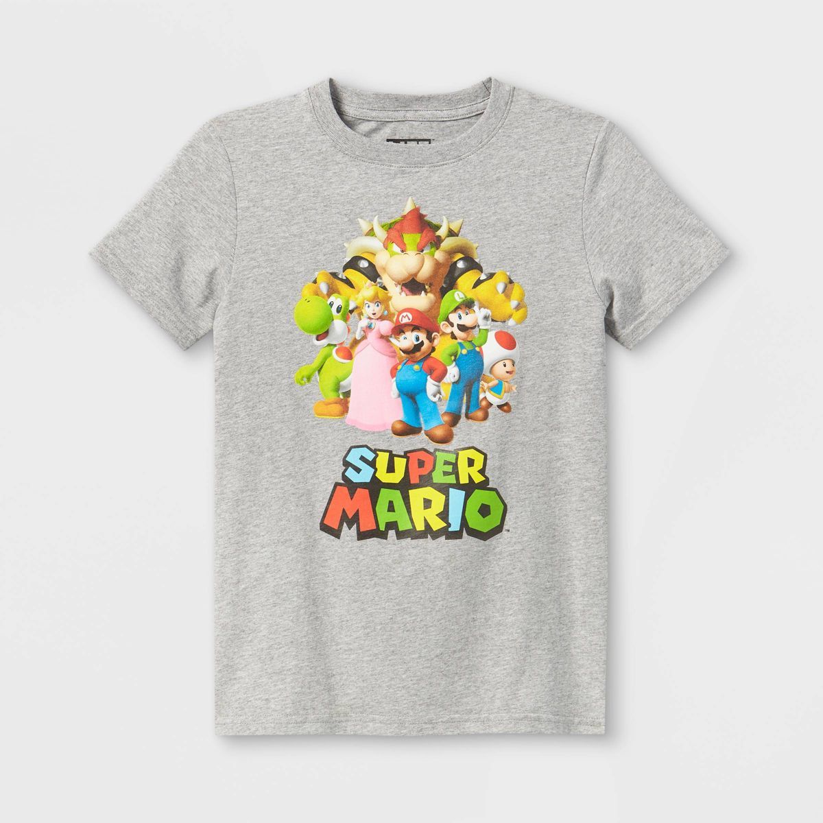 Boys' Super Mario Short Sleeve Graphic T-Shirt - Gray | Target
