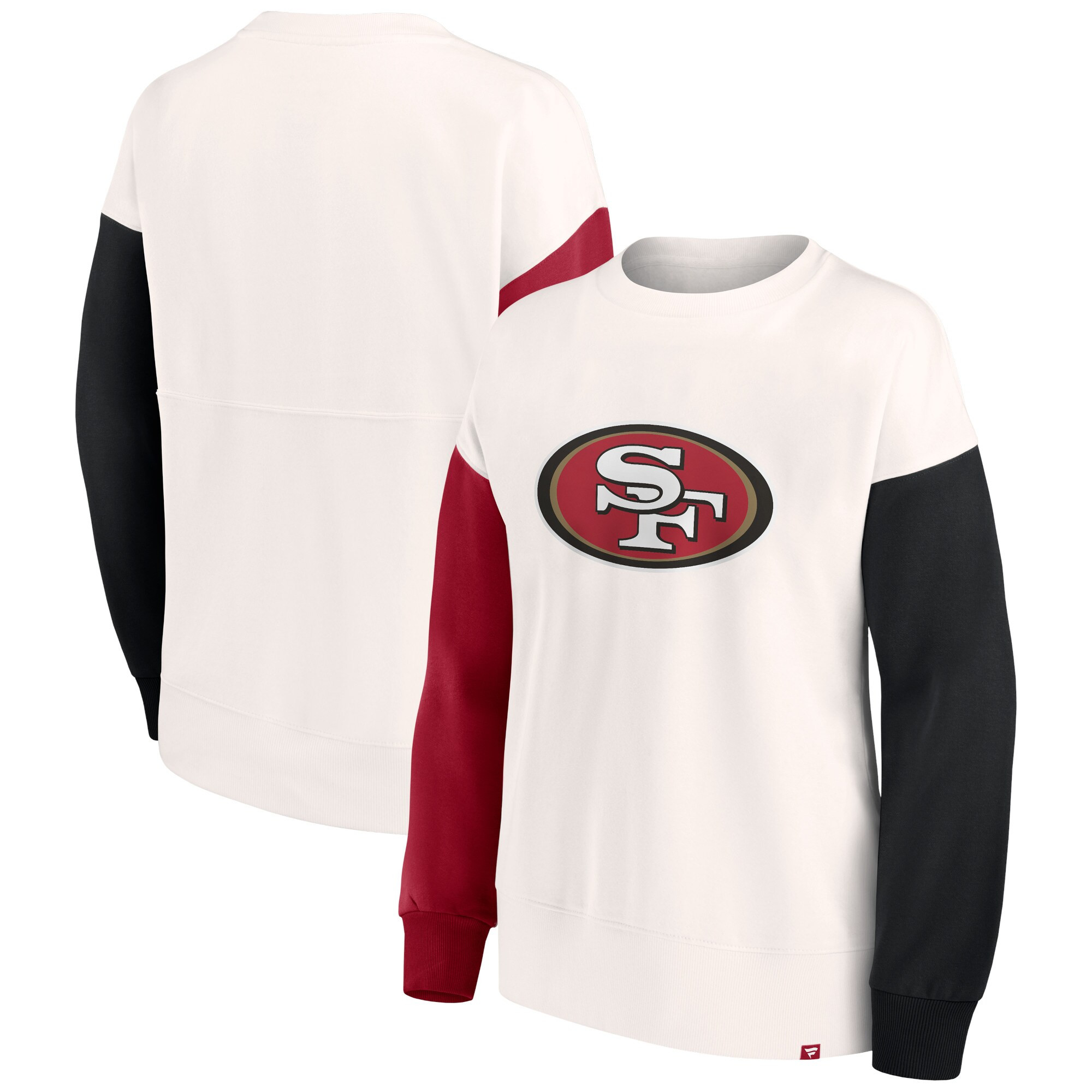 Women's San Francisco 49ers Fanatics Branded White Colorblock Primary Logo Pullover Sweatshirt | NFL Shop