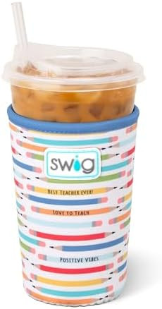 Swig Life Medium Iced Cup Coolie, Standard 22oz Iced Coffee Cup Insulator Sleeve with Handle, Neo... | Amazon (US)