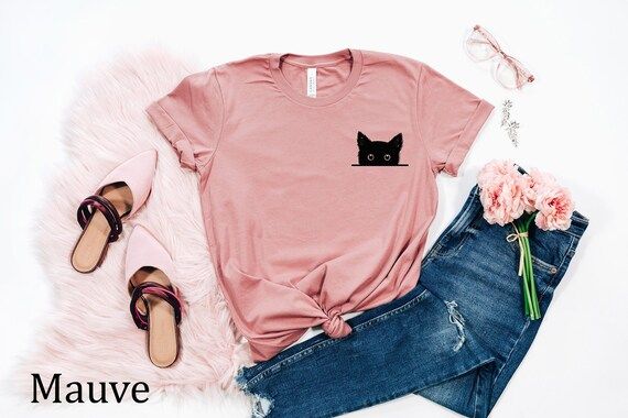 Cat Shirt, Cat Hiding in Pocket Shirts, Cute Kitty in Pocket Tee, Kitten T-shirt, Pocket Cat tshi... | Etsy (US)