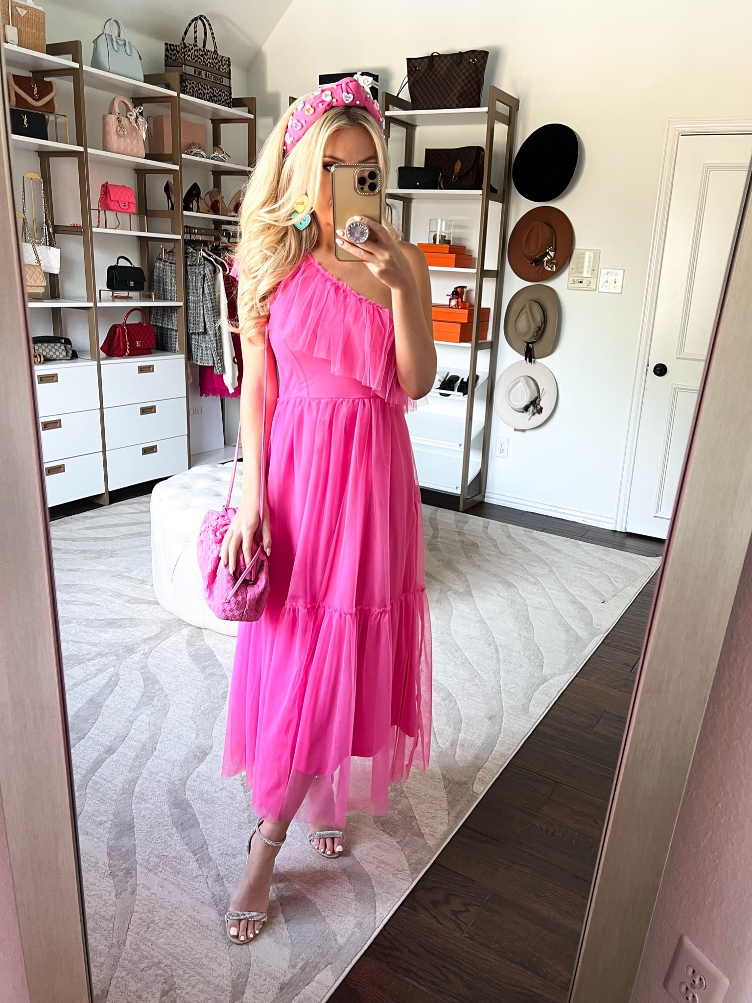 Macy20 for 20% off! Valentine’s Day dress. Galentines party dress. Pink tulle dress. Pink midi dress. Pink purse. Sparkly heels. Candy heart earrings. Pink lily 

#LTKstyletip #LTKshoecrush #LTKfindsunder100