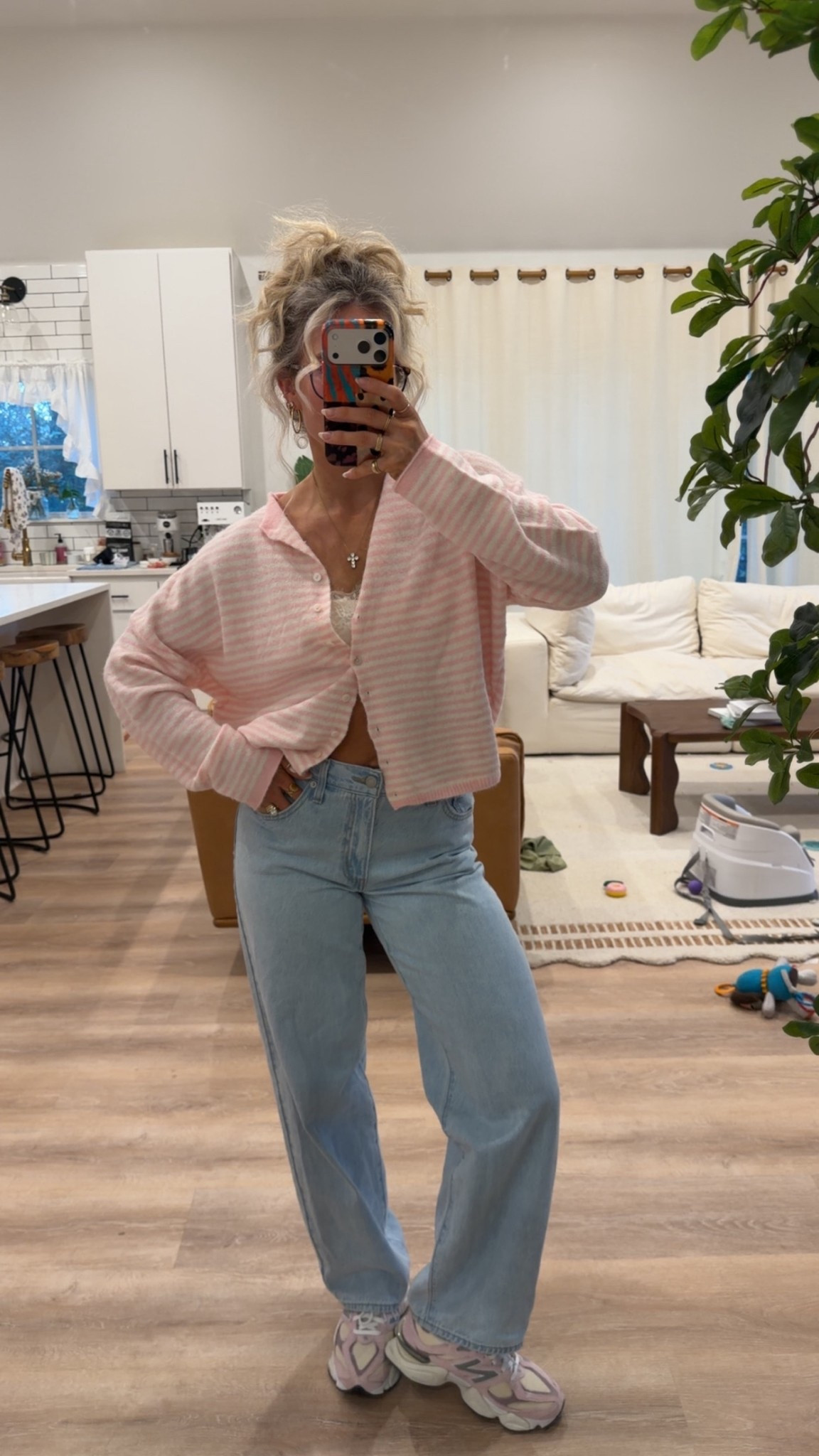 Ootd! My pink sweater is sold out so  I linked it in another color variation! 💗

#LTKSeasonal #LTKdayinmylife #LTKgrwm