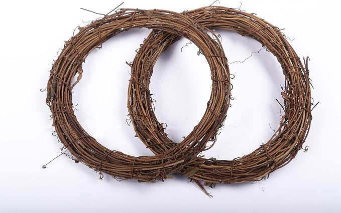 YYCRAFT 2 Pcs Wooden Grapevine Wreath (14") | Amazon (US)