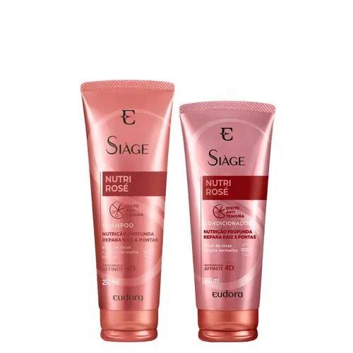Kit Eudora Siàge Nutri Rose 4D - Shampoo 250ml + Condicionador 200ml | Amobeleza