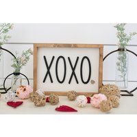 xoxo Valentines Day Sign - Decor Wood Farmhouse Love Framed 3D | Etsy (US)