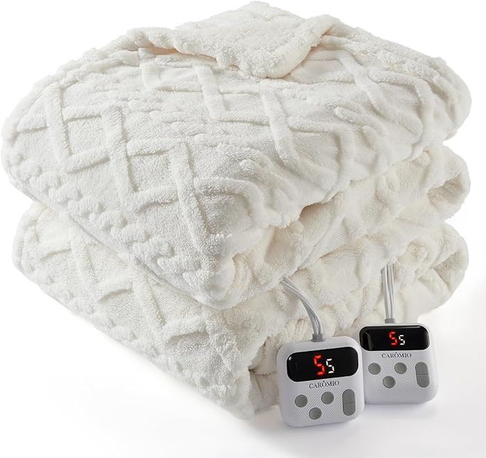 CAROMIO Electric Blanket Queen Size Dual Control, Heated Blanket Queen | Amazon (US)